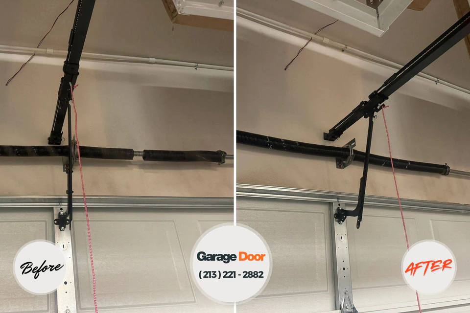 Before and after: garage door repair Sherrelwood, CO
